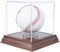 Baseball Display Case Acrylic Clear Cube Baseball Holder with Wooden Stand Memorabilia Showcase Autograph Ball Display Box UV Protected Wood Base Case for Balls